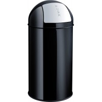 helit Poubelle en métal 'the dome', 50 litres, noir