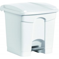 helit Poubelle à pédale 'the step', 30 litres, blanc/blanc