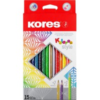 Kores Crayon de couleur 'Kolores Style', étui carton de 15