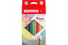 Kores Crayon de couleur 'Kolores Style', étui carton de 15