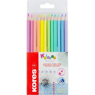 Kores Crayon de couleur 'Kolores Pastel', étui carton de 12