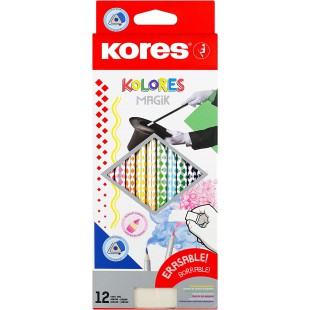 Kores Crayon de couleur 'KOLORES Magik' effaçable,étui de 12