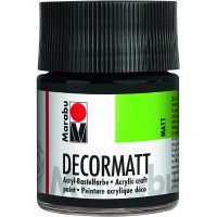 Lot de 6 : Marabu Peinture acrylique 'Decormatt', noir, 50 ml,