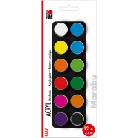 Marabu Set de peinture acrylique 'BASIC', 12 x 3,5 ml