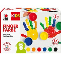 Marabu KIDS Gouache aux doigts, 35 ml, set de 6, assorti