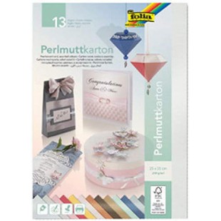 folia Carton nacré, (L)250 x (H)350 mm, 13 feuilles