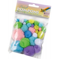 folia Pompons, 30 pièces, tailles assorties, couleurs pastel