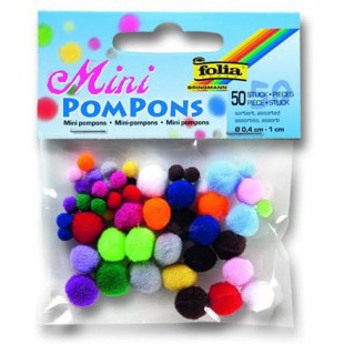 folia Mini pompons, 50 pièces, assorti