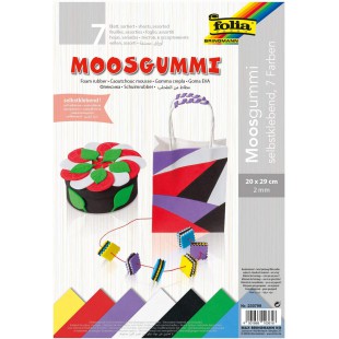 folia Gommette en mousse BASIC, autocollant, 7 feuilles