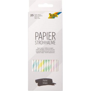 folia Paille en papier 'PASTEL STRIPES', longueur : 200 mm