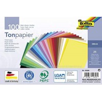 folia Papier teinté, A5, 130 g/m2, 25 couleurs assorties