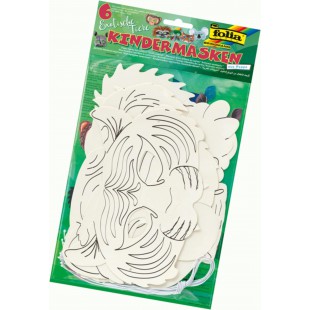 folia Masques pour enfants 'Animaux exotiques', blanc
