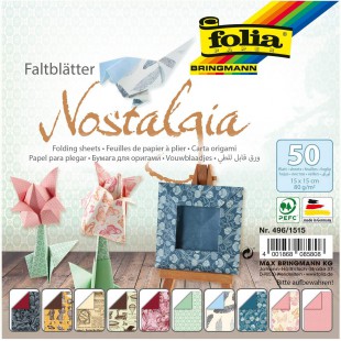 folia Papier à plier 'Nostalgia', 150 x 150 mm, 50 feuilles