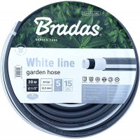 Bradas Tuyau d'arrosege WHITE LINE, 1/2', argent/blanc, 20 m