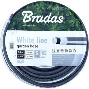 Bradas Tuyau d'arrosege WHITE LINE, 1/2', argent/blanc, 20 m