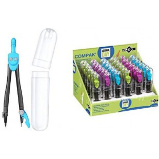 Lot de 36 : Wonday Compas scolaire COMPAK', présentoir de 36 pièces