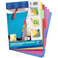 Oxford Intercalaires carton, uni, A4, multicolore, 6 touches