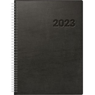 Rido/Idé 7027501903 Journalier Buchkalender 2023 Modell Conform 1 Seite 1 Tag Blattgröße 21 X 29,1 Cm Plastique-Einband Noir 