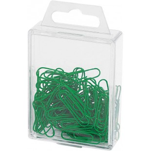 WEDO Trombones recouvertes de plastique, 27 mm, vert