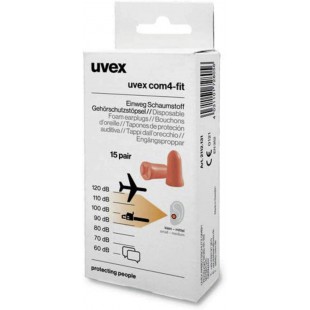 uvex Bouchons à usage unique com4-fit, taille S, orange