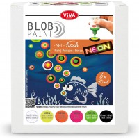 ViVA DECOR Set de peinture Blob Paint 'Poisson', 6 pièces