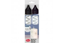 ViVA DECOR Candle Wachs Pen, 28 ml, set de 2, argent