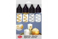 ViVA DECOR Candle Wachs Pen, 28 ml, set de 4, argent/or