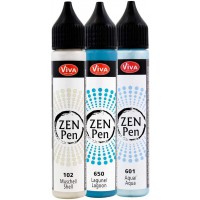 ViVA DECOR Stylo à perle Zen Pen 'Journée à la mer',set de 3