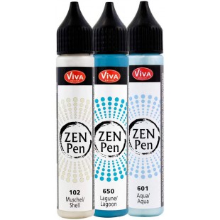ViVA DECOR Stylo à perle Zen Pen 'Journée à la mer',set de 3