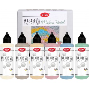 ViVA DECOR Peinture Blob Paint 'Modern Pastel', 6 pièces