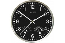 UNiLUX Horloge murale WETTY, diamètre : 300 mm, noir