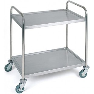 APS Chariot de service et de transport, 2 plateaux, inox