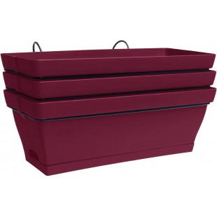 Poétic Set jardinière/soucoupe/support ROMEO, set de 3,rouge