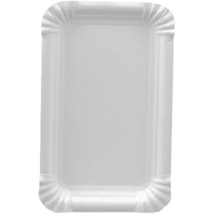 PAPSTAR Assiette en carton 'pure' rectangulaire, blanc