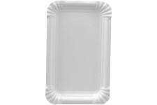 PAPSTAR Assiette en carton 'pure' rectangulaire, blanc