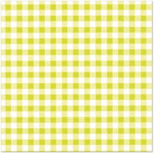 PAPSTAR Serviette à motif Carreaux Vichy, vert citron