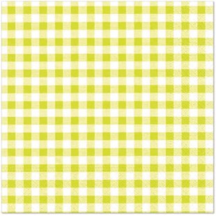 PAPSTAR Serviette à motif Carreaux Vichy, vert citron