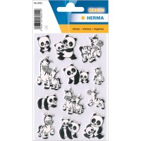 HERMA Sticker MAGIC 'Familles de pandas et de zèbres', Foam