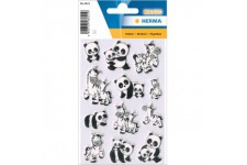 HERMA Sticker MAGIC 'Familles de pandas et de zèbres', Foam