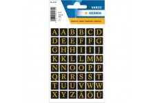 HERMA stickers alphabetique A-Z, film marqué, noir/or