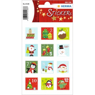 HERMA Autocollants de Noël DECOR chiffres calendrier Avent