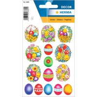 HERMA Stickers de Pâques DECOR 'Fleurs et poussins'