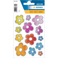 HERMA Autocollants DECOR 'Fleurs en relief argenté'