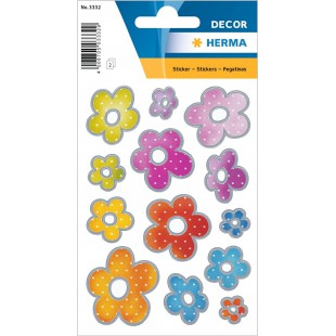 HERMA Autocollants DECOR 'Fleurs en relief argenté'