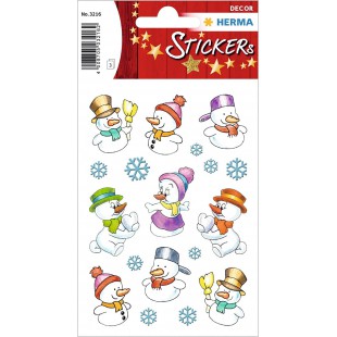 HERMA Stickers de Noël DECOR 'Bonhommes de neige'