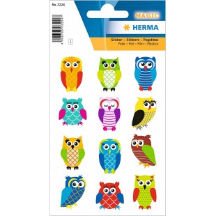 HERMA Sticker MAGIC 'Eulen', Glitterfolie