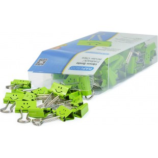 RAPESCO Pince double clip, (L)19 mm, vert, Smiley, 80 pcs.