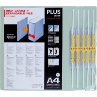 PLUS JAPAN Classeur d'archives ZEROMAMAX, A4 large, gris