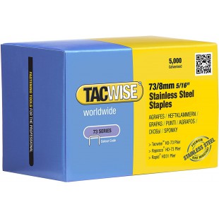 TACWISE Agrafes 73/8 mm, acier inoxydable, 5.000 pièces