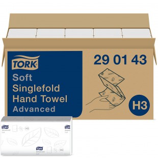 TORK Essuie-mains Singlefold, 226 x 230 mm, plié en V, blanc